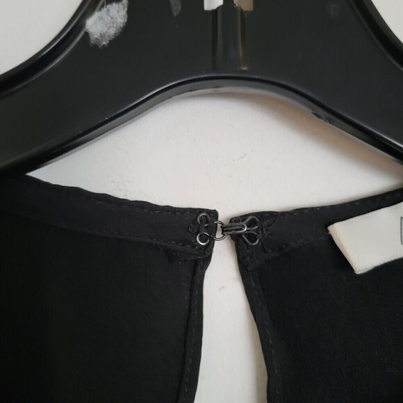 Alexis Black 100% Silk Long 3/4 Sleeve Bell Sleeve Mini Shift Dress Size XS - Picture 6 of 10